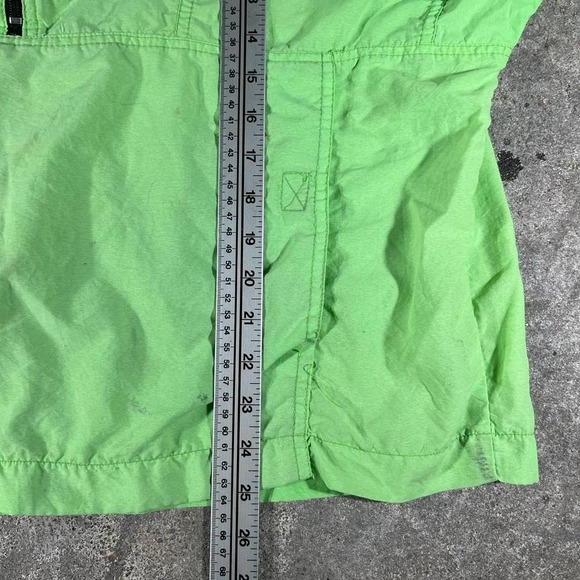 Vintage 90s‎ Steep Streets San Francisco Quarter Zip Hoodie Neon Green Pullover - Picture 6 of 7